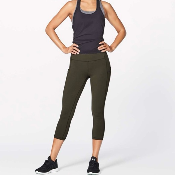 Lululemon Speed Up Crop 21” Legging -Dark Olive Sz 8Like New |Rare 1st Release - Picture 5 of 11